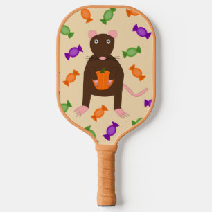 Niedliche Halloween-Rat und Pumpkin Pickleball Schläger