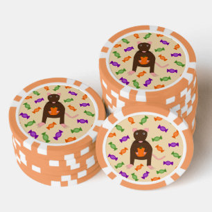 Niedliche Halloween-Rat und Pumpkin Pokerchips