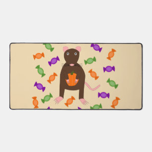 Niedliche Halloween-Rat und Pumpkin Schreibtischunterlage
