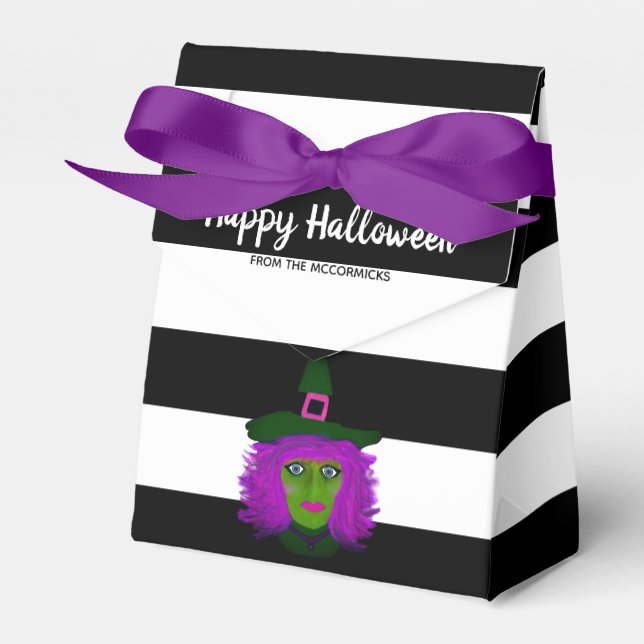 Niedliche Halloween-Rotzunge Party Name Geschenkschachtel (Vorderseite)