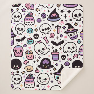 Niedliche Halloween Schädeldecke Sherpadecke