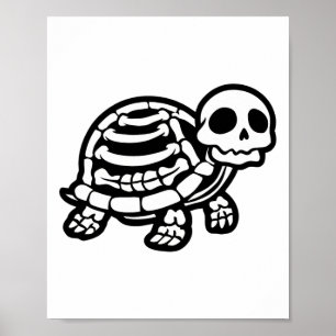 Niedliche Halloween Schildkrötenkelett Tortoise Fo Poster