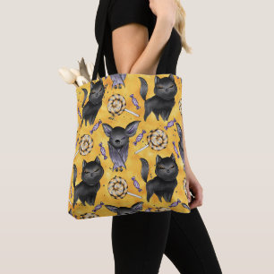 NIEDLICHE HALLOWEEN SCHWARZKATZEN UND -BATTEN TASCHE