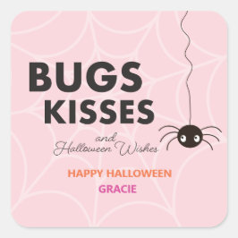 Niedliche Halloween-Spende | Rosa Gefallen Quadratischer Aufkleber