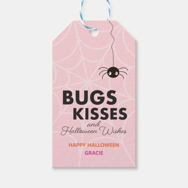 Niedliche Halloween-Spende | Rosa Geschenkanhänger (Vorderseite)
