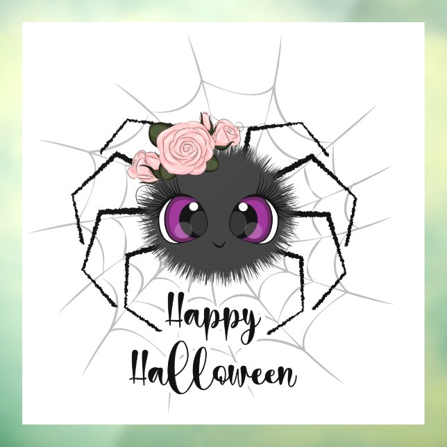 Niedliche Halloween-Spinne Fensteraufkleber (Blatt 3)