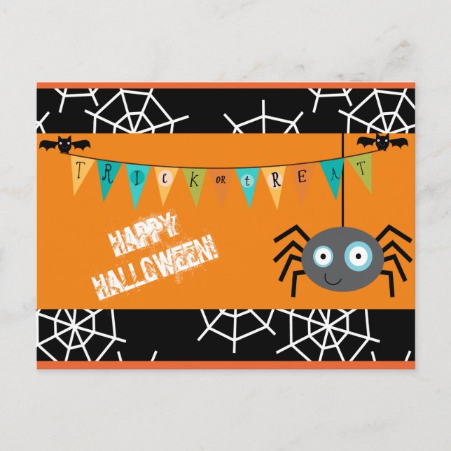 Niedliche Halloween-Spinne Postkarte (Vorderseite)