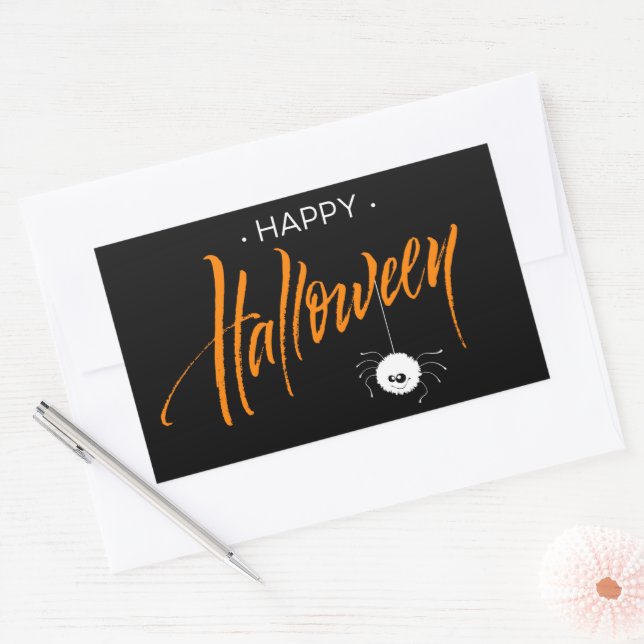 Niedliche Halloween-Spinne Rechteckiger Aufkleber (Umschlag)
