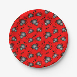 Niedliche Halloween Spinnenpapiertafel Pappteller