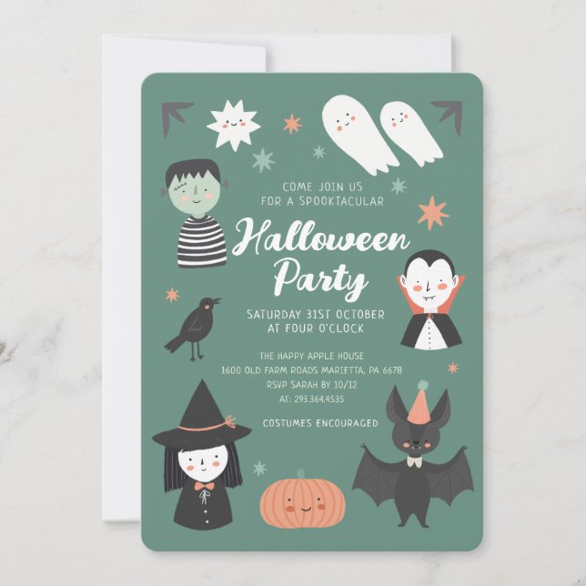 Niedliche Halloween-Spooktacular-Party Einladung (Vorderseite)