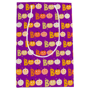 Niedliche Halloween Spooky Boo Creepy Pumpkin Lila Mittlere Geschenktüte