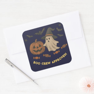 Niedliche Halloween-Sticker - Boos, Fledermäuse &  Quadratischer Aufkleber