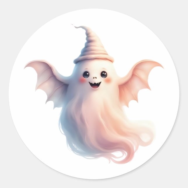 Niedliche Halloween-Sticker - Geist Runder Aufkleber (Vorderseite)