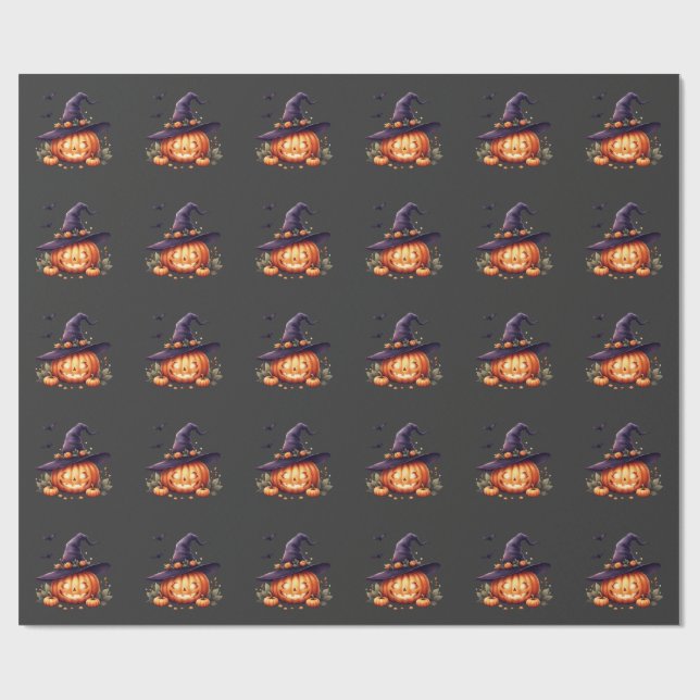 Niedliche Halloween-Sticker - Kürbiskröte Geschenkpapier (Flach)