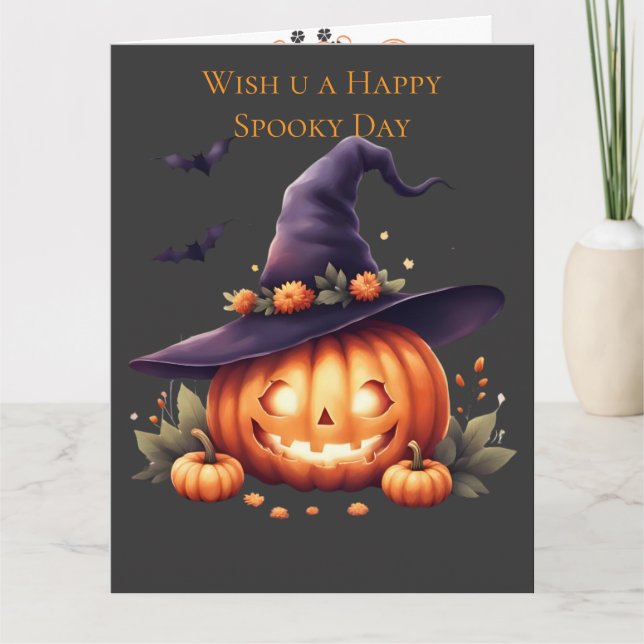 Niedliche Halloween-Sticker - Kürbiskröte Karte (Vorderseite)