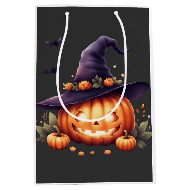Niedliche Halloween-Sticker - Kürbiskröte Mittlere Geschenktüte (Vorderseite)
