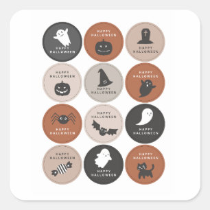 Niedliche Halloween-Sticker & Labels Quadratischer Aufkleber