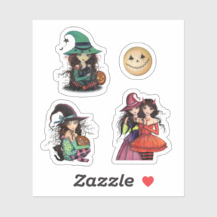Niedliche Halloween Stickers Devil Hexenmond Fanta Aufkleber