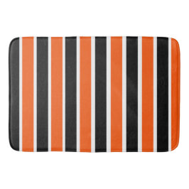Niedliche Halloween-Streifen in Orange und Schwarz Badematte