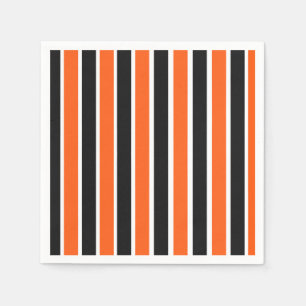 Niedliche Halloween-Streifen in Orange und Schwarz Serviette
