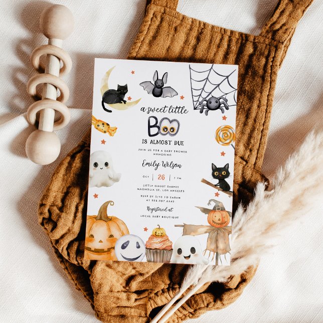 Niedliche Halloween Sweet Little Boo Baby Dusche Einladung (Von Creator hochgeladen)