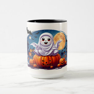 Niedliche Halloween-Szene Tasse