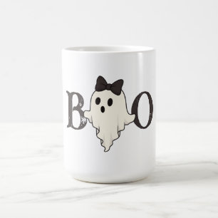 Niedliche Halloween-Tasse - "Boo"-Geist mit Bow Kaffeetasse