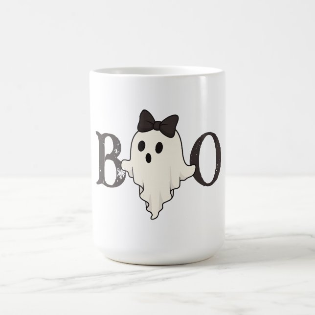 Niedliche Halloween-Tasse - "Boo"-Geist mit Bow Kaffeetasse (Mittel)