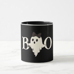 Niedliche Halloween-Tasse - "Boo"-Geist mit Bow Tasse