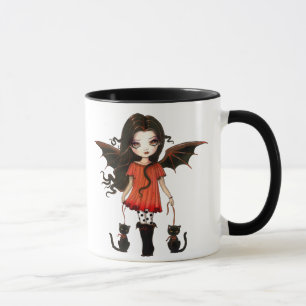 Niedliche Halloween-Tasse Little Vampire mit Katze Tasse