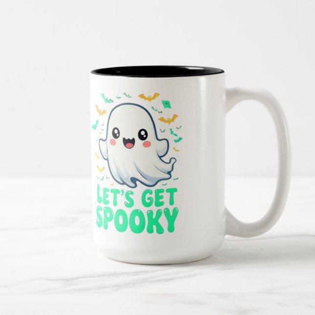 Niedliche Halloween-Tasse Zweifarbige Tasse (Rechts)