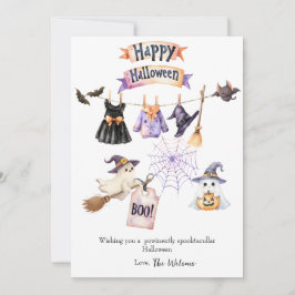 Niedliche Halloween-Urlaubskarte mit Pumpkins Hexe Feiertagskarte