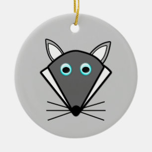Niedliche Halloween-Wolfskulptur Keramik Ornament