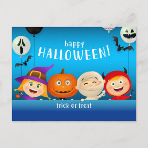 Niedliche Halloween-Zeichen Postkarte