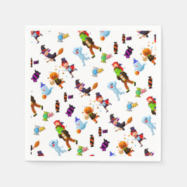 Niedliche Halloween-Zeichen Serviette