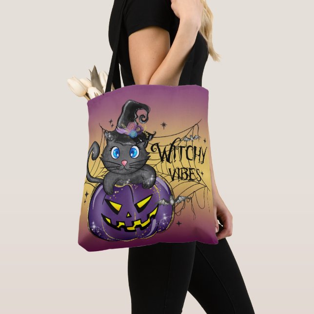 NIEDLICHE HALLOWEWEEN SCHWARZKATZSCHALTER PUMPKIN TASCHE (Von Nahem)