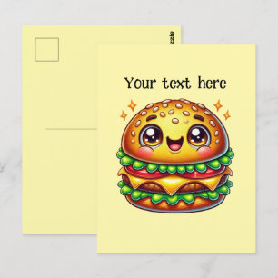 Niedliche Hamburger-Liebhaber Postkarte