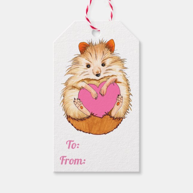 Niedliche Hamster- und Herzerkrankung Geschenkanhänger (Vorderseite)