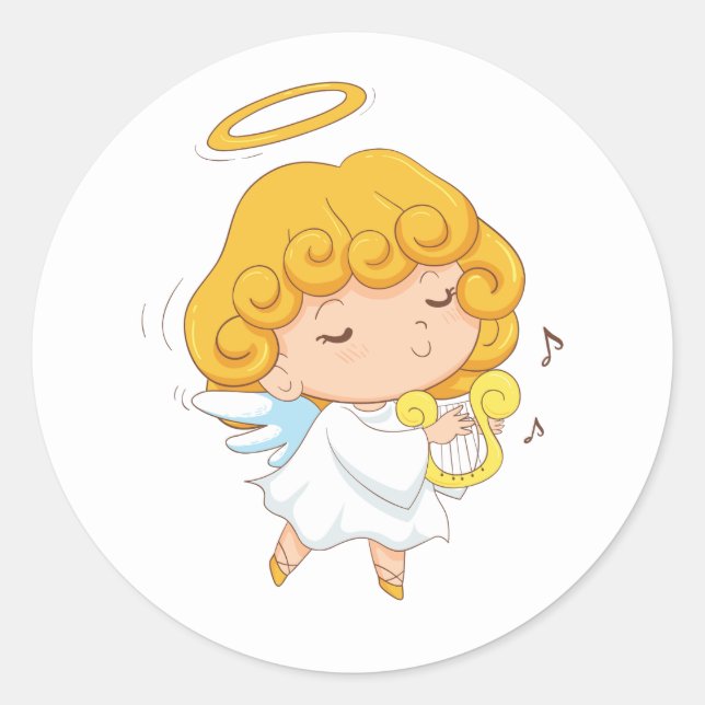 Niedliche Hand Angel Weihnachten Runder Aufkleber (Vorderseite)