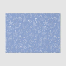 Niedliche Hand gezeichnete Weihnachts-Doodle-Patte Seidenpapier