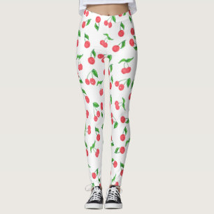 niedliche Hand gezeichnetes Watercolorkirschmuster Leggings