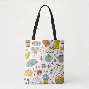 niedliche Hand gezogen Vintage Fall Set Tasche