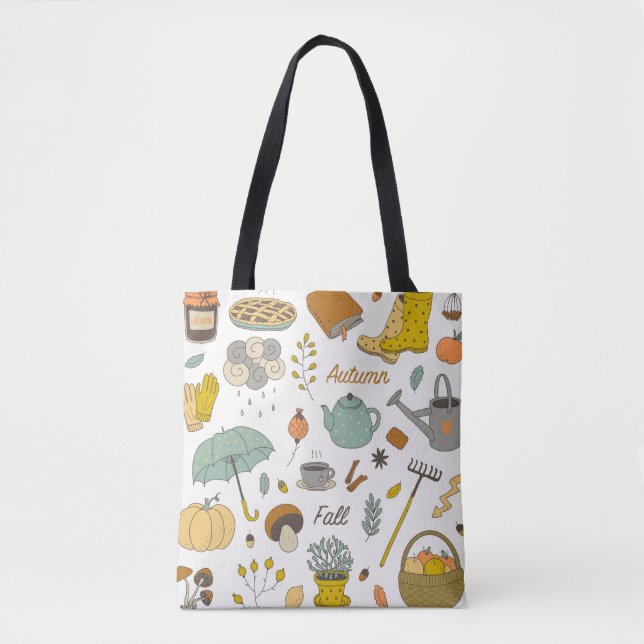 niedliche Hand gezogen Vintage Fall Set  Tasche (Vorderseite)