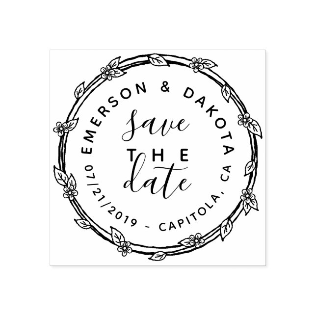 Niedliche Hand Save the Date Hochzeitsankündigung Gummistempel (Prägung)
