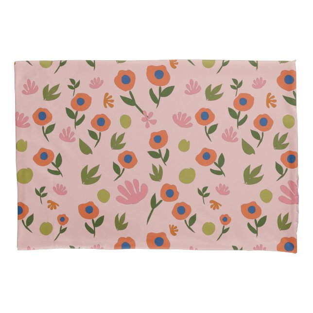 Niedliche Hand zeichnend Blume Muster Pillowcase Kissenbezug (Vorderseite)