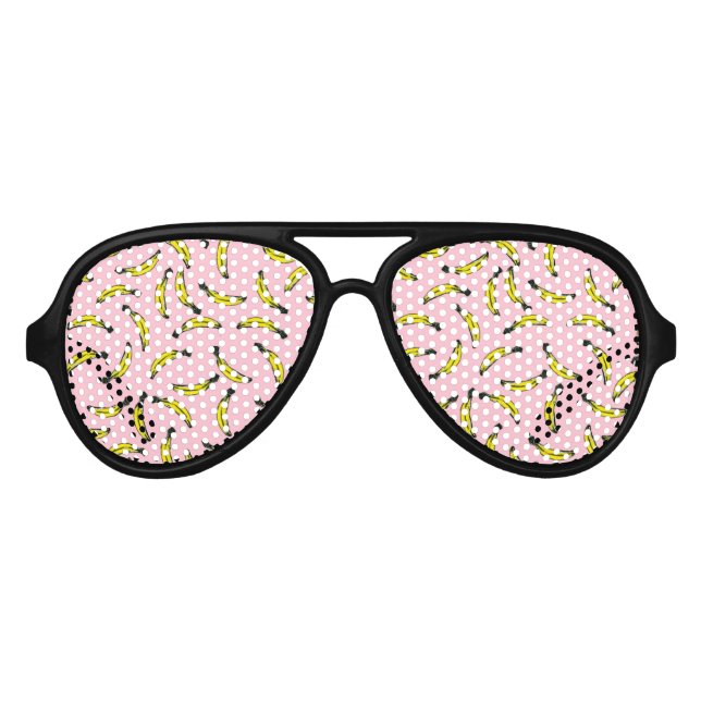 Niedliche handbemalte Wasserfarbbananen und rosa Sonnenbrille (Vorderseite)