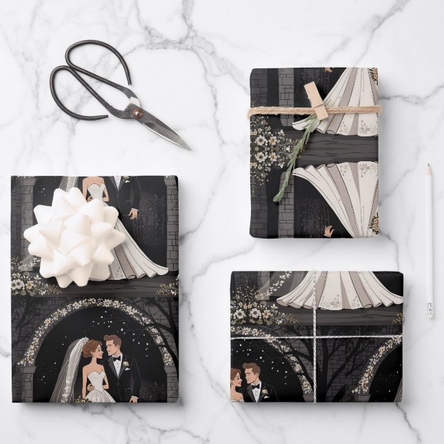 Niedliche Händchen für Hochzeitscoupons Geschenkpapier Set (Vorderseite)