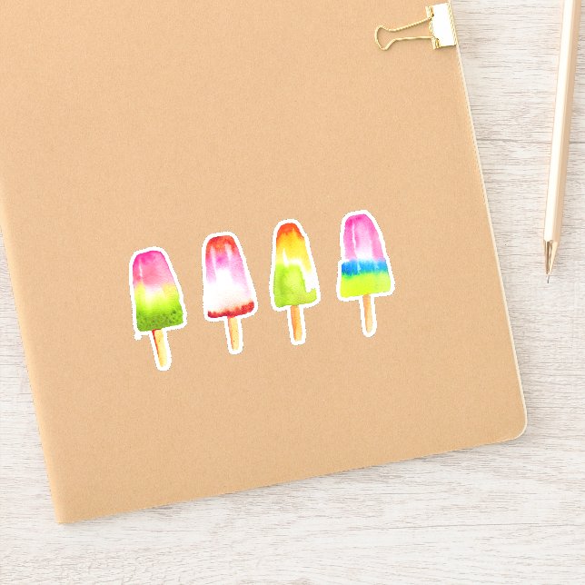 Niedliche handgemalte Popsicle Eis-Block Pop Art Aufkleber (Notizbuch)