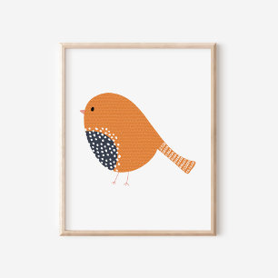Niedliche handGezeichnet Kanarische Vogelkunst Poster