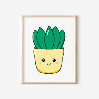 Niedliche handGezeichnet Kawaii Topf Sukkulente Pf